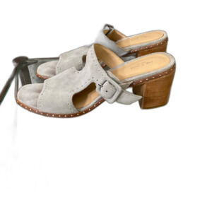 Rag & Bone Light Gray Sandals with Wooden Block Heel